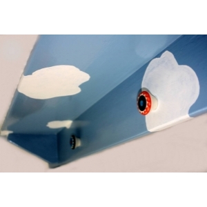 Grote vintage kapstok met wolkenprint